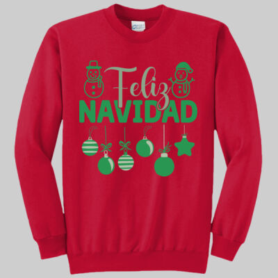 Adult Crewneck - Winter Holidays - Feliz Festive - Green Thumbnail