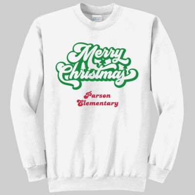 Adult Crewneck - Winter Holidays - Merry Christmas - Green & Red Thumbnail